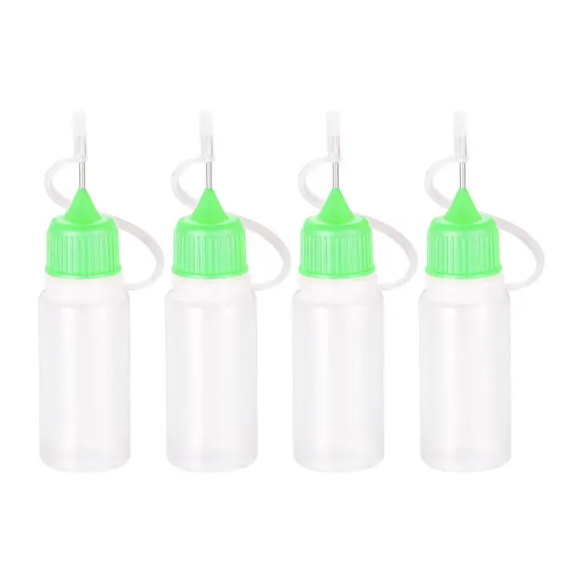 Ago Punta Flacone Precisione Applicatore Plastica 10ml Verde Cappuccio 10pz