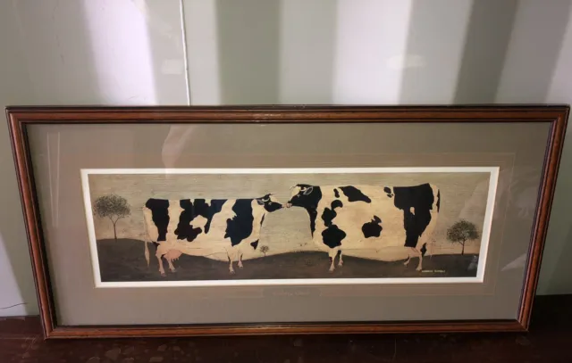 Framed Kissing Cows by Warren Kimble