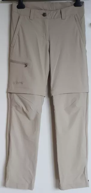 Maier Sports Damen Zipp-Off Outdoorhose, Wanderhose creme 34