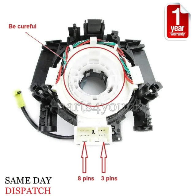 AIR SQUIB SPIRALKABEL UHR FEDERUNG zu NISSAN NAVARA TIIDA NOTE MICRA QASHQAI 3