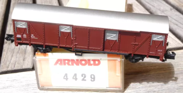 Arnold 4429 N Wagon de Marchandise Couvert Gbs-612 Glmms DB Epoque 3 Bon IN Ovp