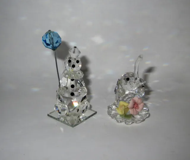 Spoontiques Lot CIRCUS FIGURINE Collection - SWAROVSKI CRYSTAL  ELEPHANT & CLOWN