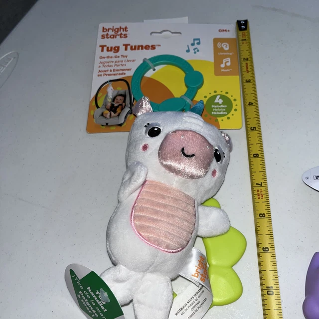 Bright Starts Tug Tunes Unicorn Baby Toy Pink White New with tags