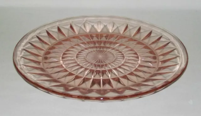 Jeannette Glass WINDSOR DIAMOND Pink Dinner Plate