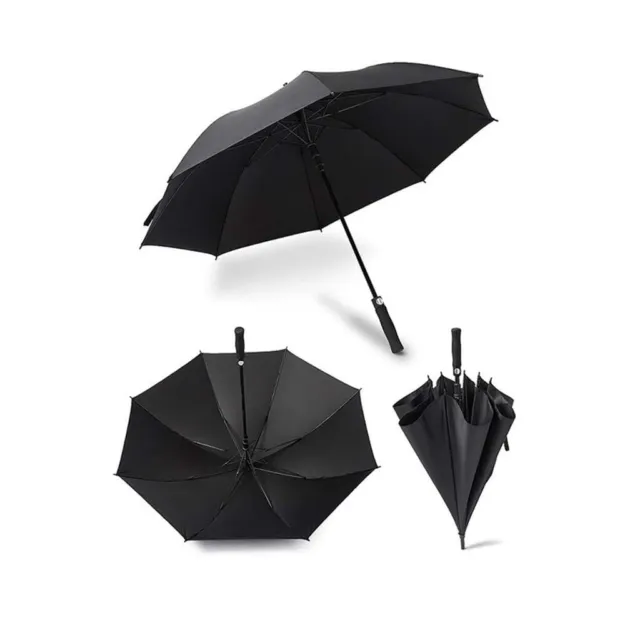Ombrello per pioggia Lungo da Golf Antivento Automatico Dritto 75 CM colore nero