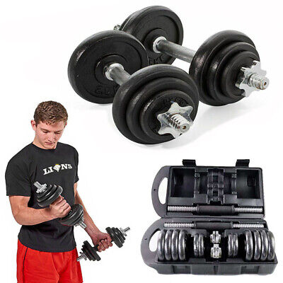 GHISA 20kg Manubri Set Fitness Esercizio Palestra di casa Gratis Peso Bicep Formazione 