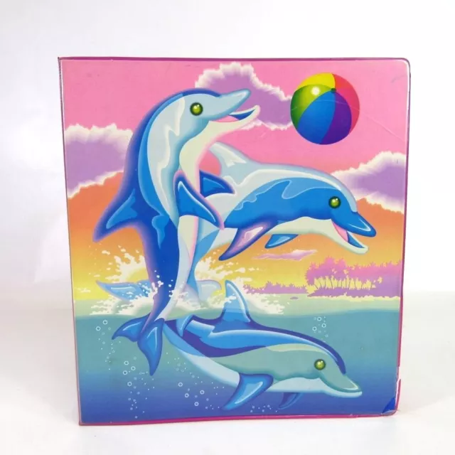 The Fantastic World of Lisa Frank Vintage Dolphins 3-Ring Binder Ocean Beach