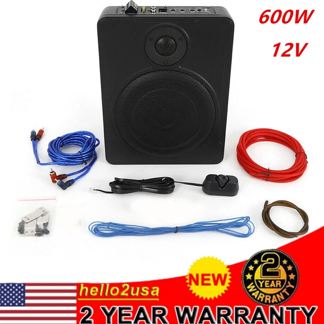 8& UNDERSEAT POWERED Subwoofer Sub Bass Speaker Car/Truck Sub With Amp