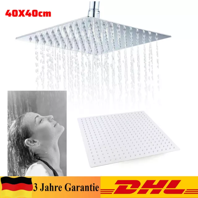 40x40cm Kopfbrause Rainshower Luxus Edelstahl Regendusche Brausekopf Duschkopf