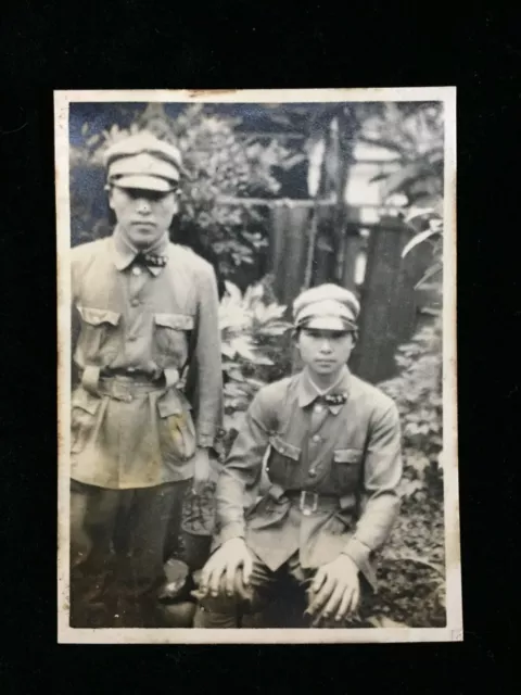 #234 Giapponese Vintage Foto 1940s/WW2 Due Army Soldati Giovane Man Uniforme