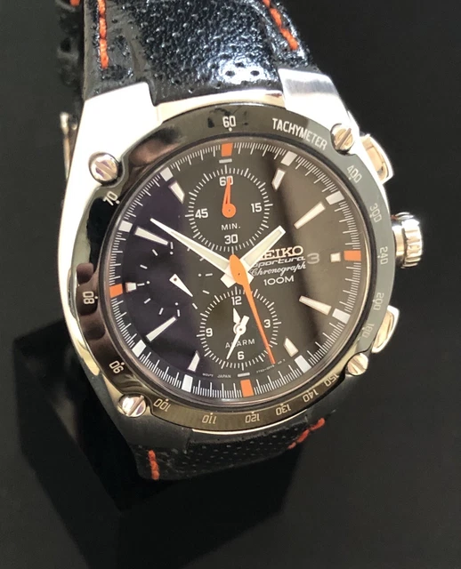 Montre Seiko Sportura Chronograph Alarm 7T62-0ED0 - Homme - Noir - Occasion