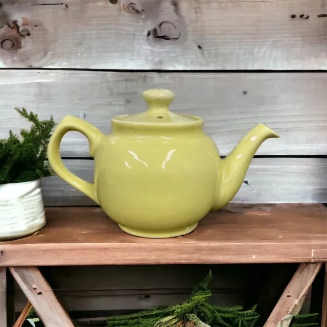 Teapot w/Lid Yellow Vintage Home Decor Tea Party Kitchen Small