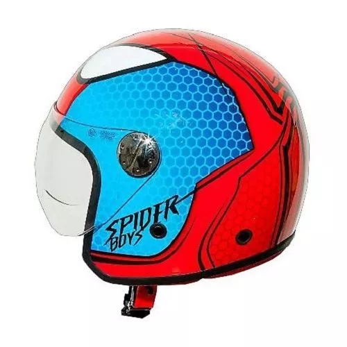 Casco Demijet Demi-Jet Junior Bimbo Bambino Boys Spider Man Taglia M 50Cm