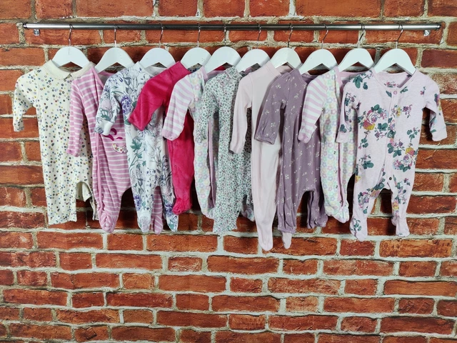 Baby Girls Bundle Age 0-3 Months J Lewis Next Joules Etc Sleepsuit Babygro 62Cm