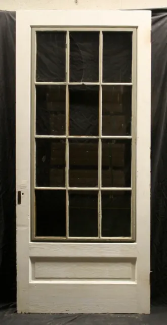35.5"x80.5" Antique Vintage Wood Wooden Storm Screen Exterior Door Window Glass
