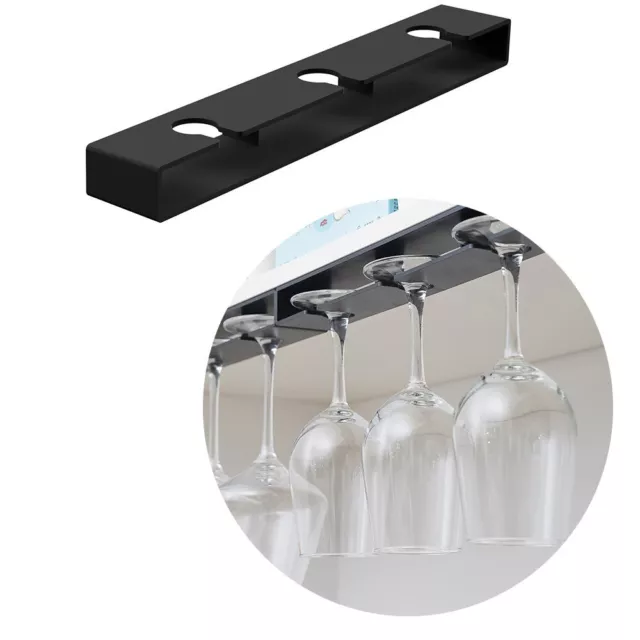 2Pcs Easy to Install Wine Glass Holder Under Cabinet  Home Kitchen