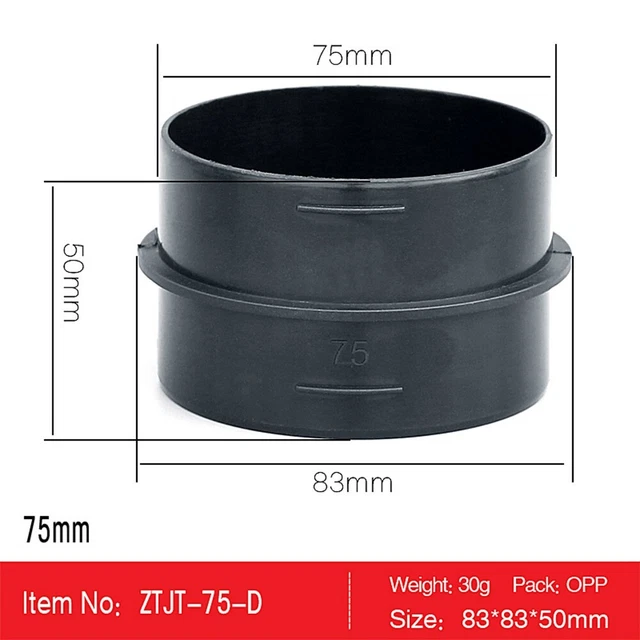 Connecteur De Conduit 60 Mm Pour Chauffages Eberspacher Et Webasto - Plastique Noir, Longueur 52 Mm