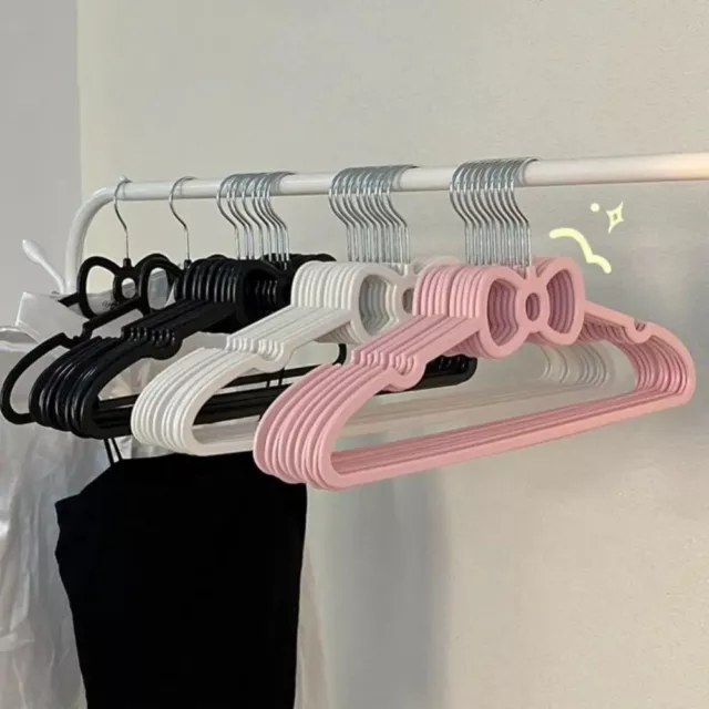 5pcs Plastic Bow Decor Hangers Stylish Clothes Racks  Home Dormitory