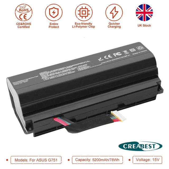 7XINbox 15V 88Wh A42N1403 A42LM93 Ersatz Batteria di ricambio per Asus ROG G751 G751J G751JL G751JM G751JT G751JY GFX71 GFX71J GFX71JM GFX71JT GFX71JY Series ROG GFX71JY 17.3 GFX71JY4710