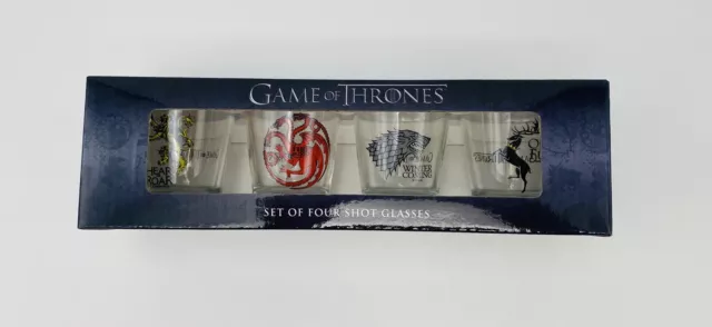 Game of Thrones Set of Four (4) Shot Glasses 1.5oz ea. Main Houses