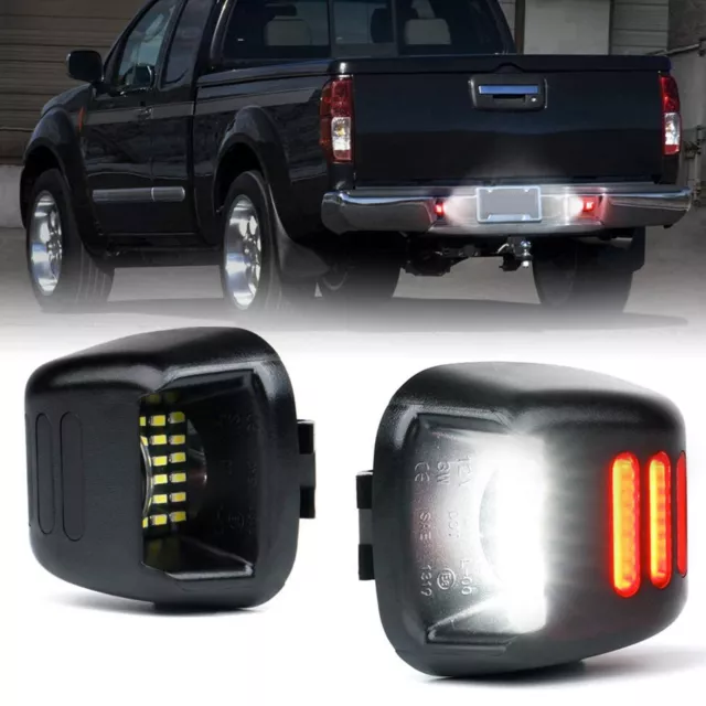 Pair For Nissan Navara D40 Frontier License Number Plate Rear Bumper Light LED