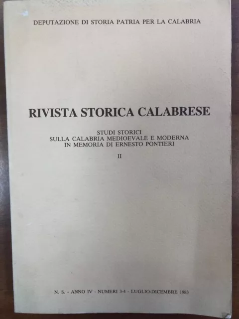 RIVISTA STORICA CALABRESE Anno VII, nn. 1-4, 1986