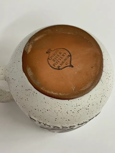 Vintage Girl Scouts Coffee Mug Tea Cup Embossed Logo Stoneware Pottery Ceramic 3