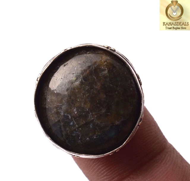 Labradorite Plated Ring Jewellery Impressive 21 Gm Value-Priced @1.99-64549