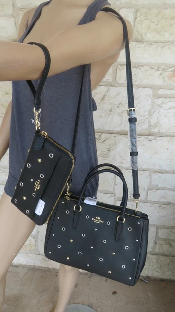 NEW Coach Carryall Convertible Bag Grommets/Studded, Wristlet OR Bag+Wallet SET