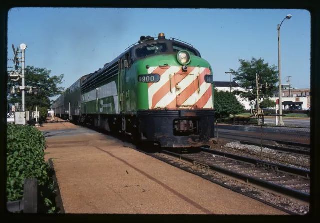 Railroad Slide - Burlington Northern #9900 Locomotive 1988 Passenger Train IL