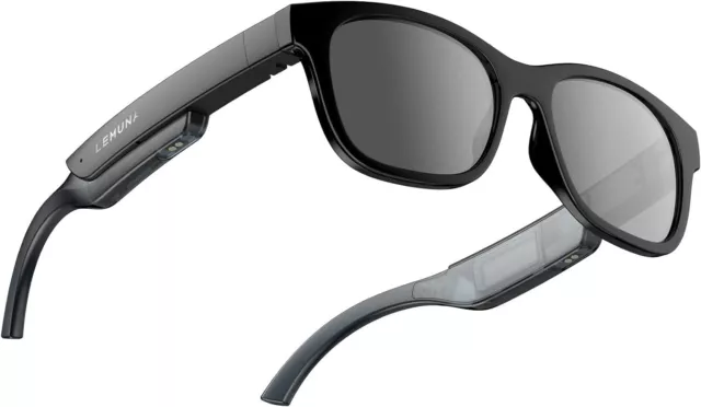 LeMuna Myth1 True Sense Smart Audio Sunglasses, Interchangeable Frames (Black)