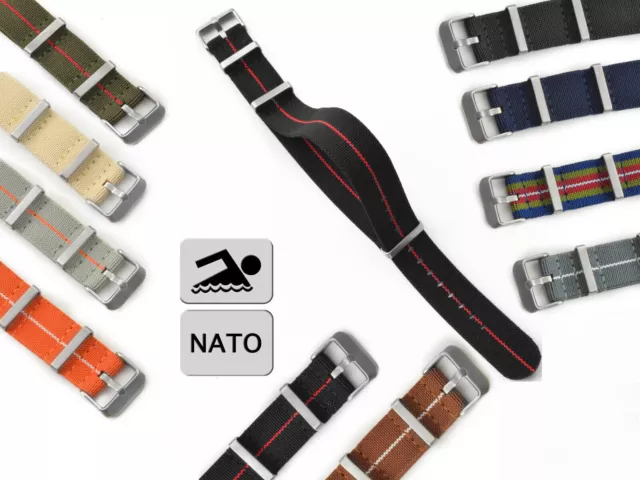 Bracelet De Montre Élastique Nato G10 Premium Bracelet Textile En Nylon...
