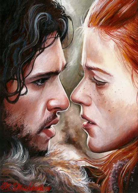 Limited Edition ACEO PRINT Jon Snow Ygritte Game of Thrones GoT M. Mishkova