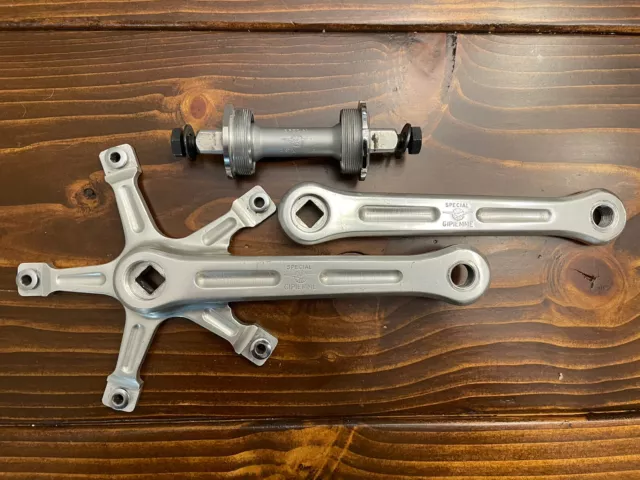 Gipiemme Special Pista Track Crankset 170 and Bottom Bracket Campagnolo Italian Gipiemme Special Pista Track Crankset 170 and Bottom Bracket Campagnolo Italian