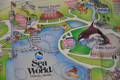 Seaworld Orlando Florida Map FOR - 1996 Sea World Show Information W Map Orlando 