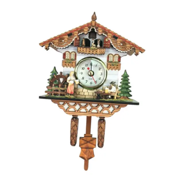 Cuckoo Clock Traditional Chalet Forest House Clock Handcrafted Wooden Wall