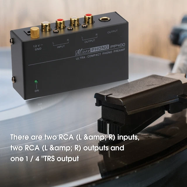 PP400 TURNTABLE PREAMP Mini Low Noise Stereo Sound Phonograph