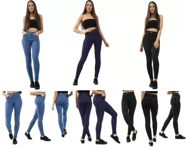 Skinny Womens Jeans Stretchy Jeggings Ladies New Fit Coloured Trousers Size  8 26