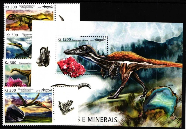 Angola 1936-1939 und Block 153 postfrisch MIneralien #GY794