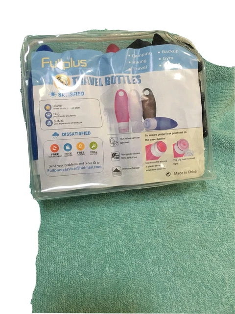 FullPlus  Portable Leakproof Refillable Silicone Travel Bottles Set Of 4 New