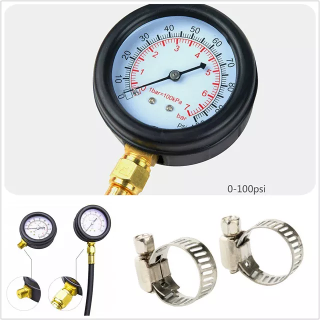 With Case 0-100 PSI Fuel Injection Pump Injector Tester Test Pressure Gauge