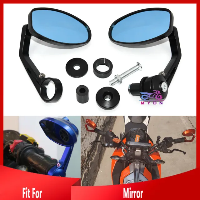 Black Oval Handlebar Bar End Rear View Side Mirrors Fit For RC8 RC8R 125 200 250