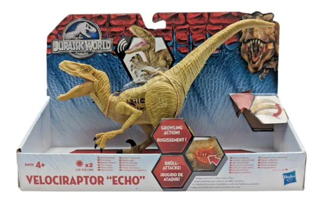 Jurassic World Velociraptor Echo Hasbro Growling Action Toy New Free Postage