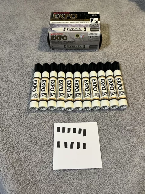 11 Vintage Sanford EXPO Dry Erase Markers Black (work Very Good) Potent Scent.