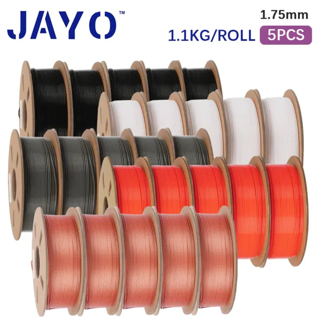 JAYO 3D Printer Filament 5.5KG PLA+ SILK PLA Meta 1.75MM 1.1KG X5 Print Easier