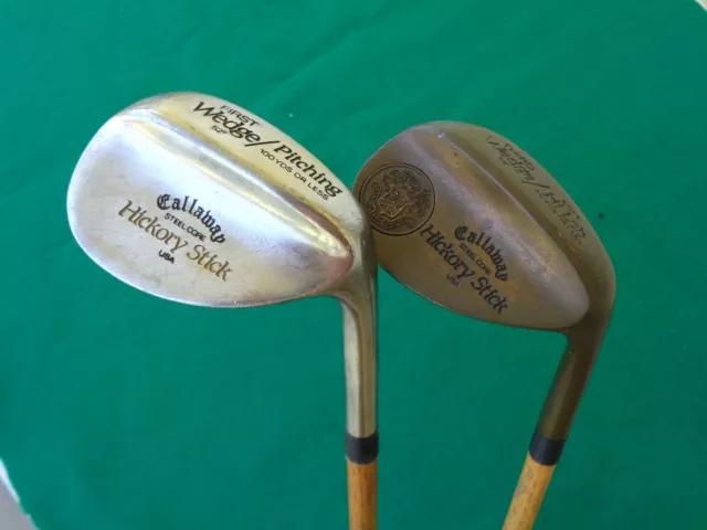 Rare Callaway Hickory Stick Wedge Set First & Third Mens RH Wood Shaft Golf Club