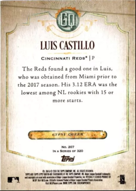 2018 Topps Gypsy Queen Luis Castillo X Cincinnati Reds #207 2