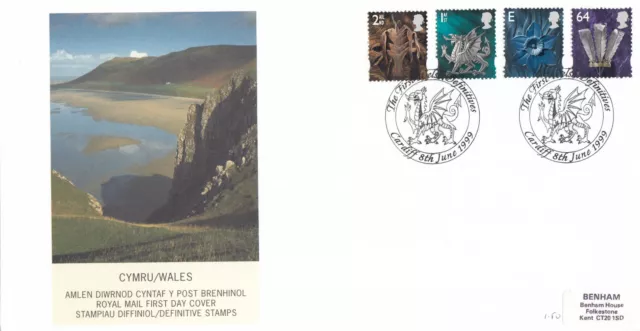 (102600) Wales 64p E 1st 2nd Definitives GB FDC Cardiff 1999