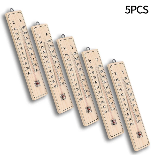 Strumento termometro da parete serra colore legno foro sospeso interno numero chiaro