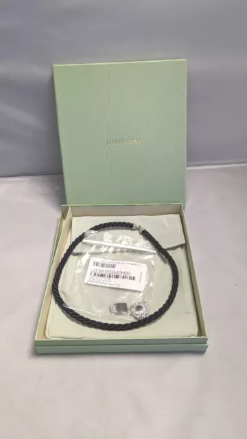 Judith Ripka Black Cord cz Onyx Sterling Silver Pendant Necklace New 18in